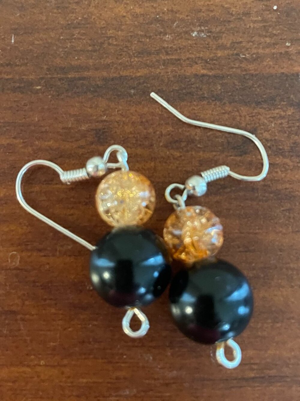 Bundle 3 for $12. Orange and Black Dangle Earrings